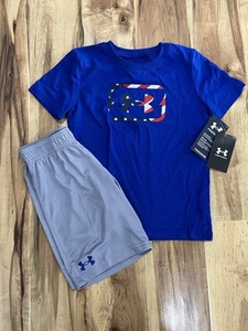 Under Armour Boys Size 4 Shirt & Shorts Set, New - Picture 1 of 1