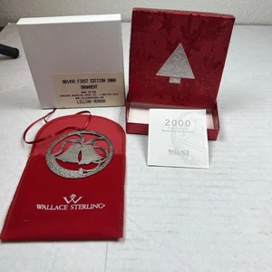 Wallace Silversmiths First Edition Silver Bells Ornament Year 2000 - Picture 1 of 13