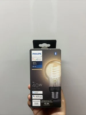 Philips Hue Amber Single Filament A19/E26 Smart Edison LED Bulb 530 Lumen - Image 1 of 4