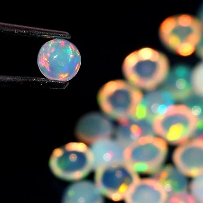 White, Ethiopian Opal, Cabochon, Natural, Opal, Stones, Loose, Gemstones - Image 1 of 4