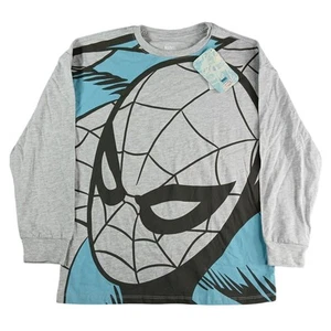  Spiderman Shirt Boys Large Tee Long Sleeve Unisex Marvel Spirit Jersey NWT - Picture 1 of 7