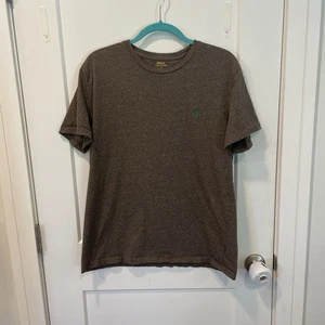 Polo by Ralph Lauren Brown Short Sleeve Tee Men's 100% Cotton Green Pony - Picture 1 of 8