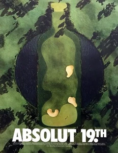 1998 Absolut 19th Hole Golf Course Vodka Bottle art vintage print ad - Picture 1 of 1