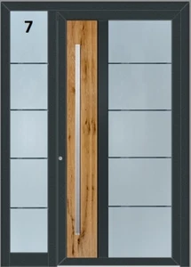 GLAZED ALUMINIUM Alu Haustür 55330 H1 01 Seitenteil auf Mass Holzoptik - Bild 1 von 6