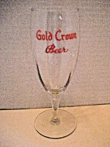 Vintage Goldkrone gestieltes Pils getäfeltes Bierglas - Chicago - Bild 1 von 12