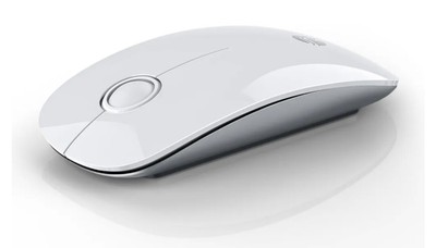 White Bluetooth Wireless Mouse BT5.1+USB Slim...