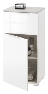 Mobiletto bagno multiuso multifunzione con cassetto anta reversibile bianco - Foto 1 di 4