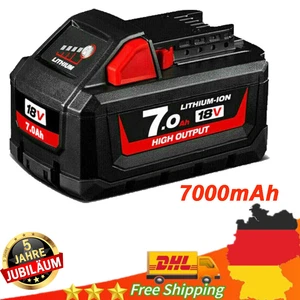 Akku 18V 7,0Ah Li-Ion M18B6 48-11-1860 48-11-1852 Black &Red Für Milwaukee M18 - Bild 1 von 12