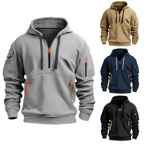 Cotton Dropped Shoulder Hooded Sweatshirt Men's Women's Plus Size Loose Pullover - Picture 1 of 7