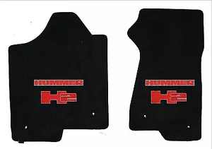 Lloyd CLASSIC LOOP Black FRONT FLOOR MATS w/ red logos 2003 to 2007 HUMMER H2 - Picture 1 of 6