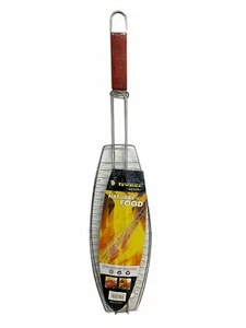 ESTANTE DE PARRILLA DE MANGO LARGO PARA PECES CESTA GRANDE SOPORTE MALLA PLEGABLE - Imagen 1 de 5