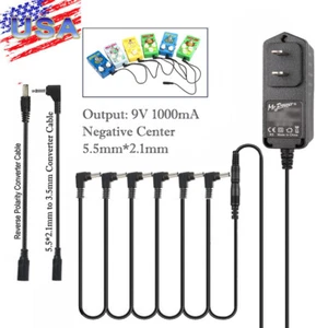 9V 1A Power Supply Adapter 6 Ways Splitter Power Cable for Guitar Effect Pedals - Picture 1 of 7
