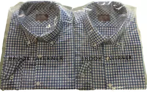 Brook Tavener Men's Long Sleeved Blue Check Shirt 18" Size 46 (50 inch chest) - Picture 1 of 9