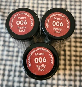 3x Revlon Super Lustrous Lipstick - Matte - 006 Really Red - Picture 1 of 1