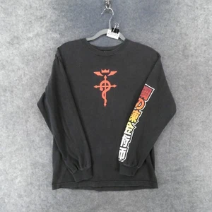 Vintage 2004 FULLMETAL ALCHEMIST Shirt Mens Medium Black Long Sleeve Anime Manga - Picture 1 of 16