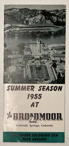 Folleto/lista de precios de la temporada de verano 1955 en The Broadmore Hotel Colorado Springs - Imagen 1 de 3