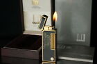 Dunhill Vintage Rollagas Feuerzeug Lack Schwarz Gold Staub Arbeit #DP04