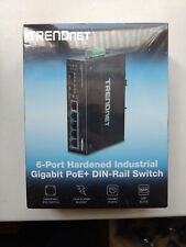TRENDnet TIPG62 6 Port Industrial gigabit PoE+ DIN-Rail switch 12-57v