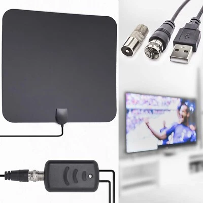Digital TV DVB-T2 Antenne mit Verstärker HD 4K 1080P TV Zimmerantenne VHF/UHF - Bild 1 von 4