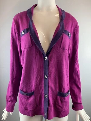 Cárdigan halógeno abotonado para mujer con bolsillos púrpura talla PXL NUEVO CON ETIQUETAS Foto 1 de 4