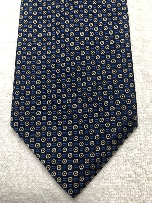 RALPH LAUREN CORBATA HOMBRE AZUL CON ORO Y BLANCO 3,75 X 59 Foto 1 de 4