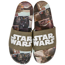 Star Wars Logo with The Child from the Mandalorian Scenes Sandal Slides Multi-C