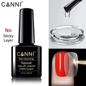 Top Coat No Wipe Nail Gel Polish UV LED Soak Off CANNI Non Cleansing Shiny Nails - Picture 1 of 12