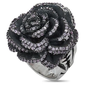 Anillo rosa de circonia cúbica de plata y rosa King Baby Q20-5076PCZ - Imagen 1 de 10