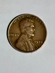 “Super Rare” 1945 Wheat Penny “No Mint Mark” (L )On The Rim And (W) On The Rim ! - Picture 1 of 5