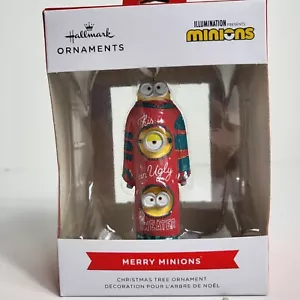 Hallmark Minions Árbol de Navidad Adorno Feliz Minions Feo Navidad Suéter - Imagen 1 de 14