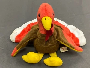 Very Rare Retired Excellent Condition Ty Turkey Beanie Baby Gobbles 1996 Pellets - Picture 1 of 9