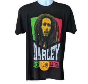 Zion Rootswear T-Shirt Large Bob Marley Graphic Black Iron Lion Reggae Flag Logo - Picture 1 of 5