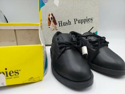 Zapatos con cordones negros Hush Puppies para niños talla 7M vintage 1991 nuevos con etiquetas Foto 1 de 4