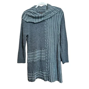 Multiples Tunic Sweater Large Multicolor Boho Chunky Off The Shoulder Pullover - Picture 1 of 7