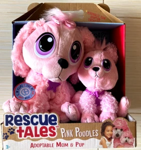 RESCUE TALES Adoptable PINK POODLES Mom & Pup Wags Tail BARKS Nods Head NEW 3+ - Picture 1 of 5