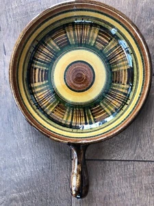 Fonduta padella con manico superficiale vintage MCM metà secolo ceramica? Svizzera WOW! - Foto 1 di 2
