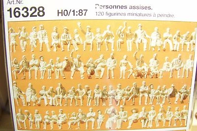KIT 120 FIGURAS SENTADAS SIN PINTAR HO Preiser # 16328 (CIENTO VEINTE) Foto 1 de 3