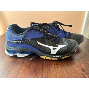 Mizuno Dynamotion Wave Lightning Womens 8.5 Indoor Volleyball shoes Black Blue