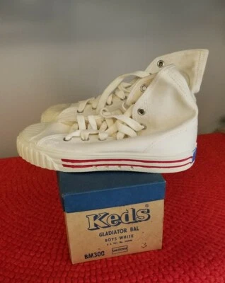 Zapato de tenis de caña alta blanco vintage NOS Keds Gladiator Uniroyal 3 Foto 1 de 4