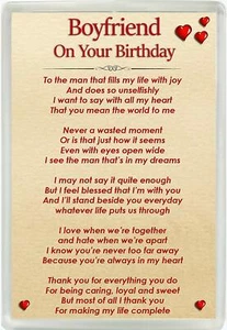 Boyfriend On Your Birthday Poem Jumbo Magnet Ideal Birthday Keepsake Gift M158 - Picture 1 of 1