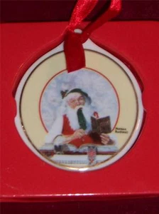 Norman Rockwell Santa Collectors Edition Series 1 14K Gold Trim Ornament NEW - Picture 1 of 1