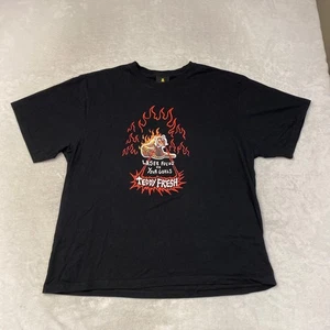 T-shirt grafica Teddy Fresh uomo Laser Focus fiamme tigre nera 3XL made in USA - Foto 1 di 9