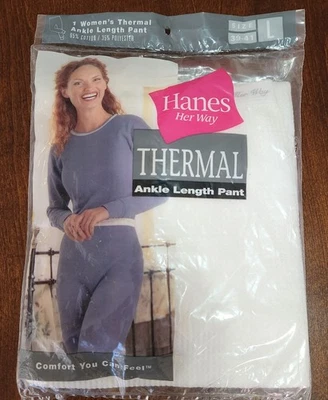Винтажные тепловые брюки до лодыжки Hanes Her Way — LG — НОВЫЕ в оригинальной упаковке - Изображение 1 из 4