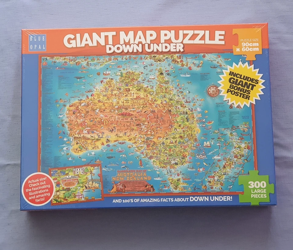 Blue Opal Down Under Giant Map 300pc Puzzle Bl01880