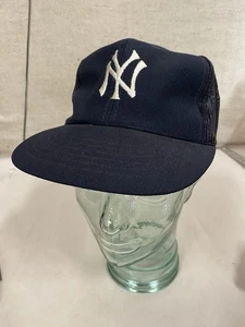 Vintage 80’s 90s New York Yankees Yupoong MLB Baseball Snapback Hat Korea Navy - Bild 1 von 6