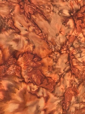 Hand-Dyed Brown & Black Marbled Cotton Fabric 25" x 27" Craft Sewing Quilting Ma - Image 1 of 4
