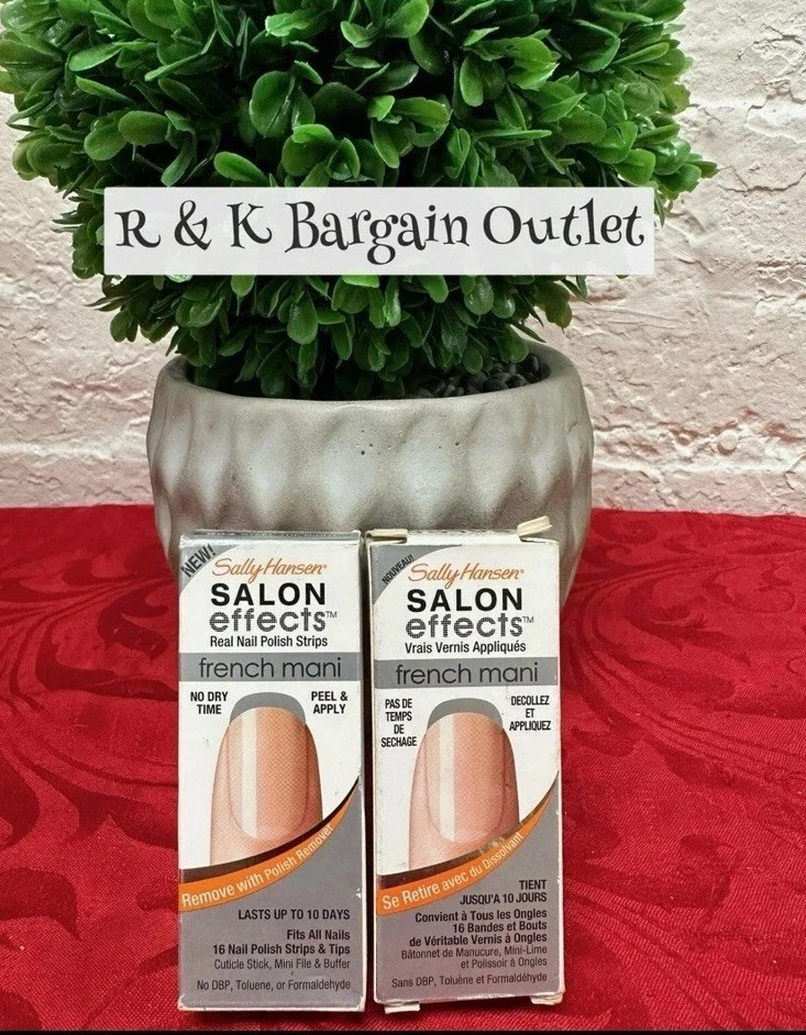 2 tiras de esmalte Sally Hansen efeitos salão 004 aço The Night French Mani - Imagem 1 de 1