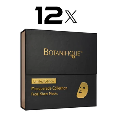12 MASCARILLAS LÁMINAS FACIALES Botanifique Oro 24k Foto 1 de 3