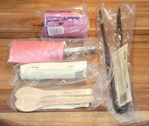 New 5 Pampered Chef KITCHEN UTENSIL Lot Tongs Bamboo Corer Mini Whisk MeasureAll - Picture 1 of 13