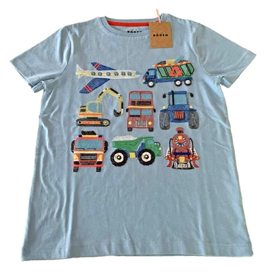 🚗 Мини Boden весело и уникально мальчиков «ТРАНСПОРТНЫЕ СРЕДСТВА» Superstitch рубашка.  8-9 лет. - Изображение 1 из 4